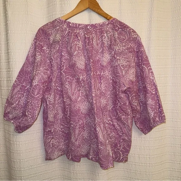 Lilla P 3/4 Sleeve Split-Neck Top - Picture 7 of 7